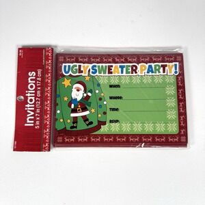 Vintage Ugly Sweater Party Christmas Invitations 10 Cards & Envelopes NOS 5x7